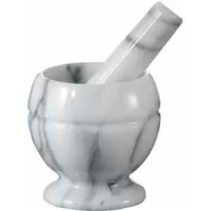 Premier Housewares - White Marble Small Mortar and Pester