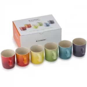 Le Creuset Stoneware Rainbow Set Of 6 Espresso Mugs