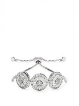 Jon Richard Cz Crystal Circle Baguette Toggle Bracelet