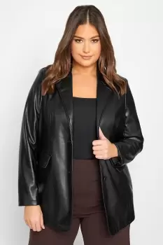 Faux Leather Blazer