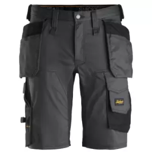 Snickers 6141 Allround Work Stretch Slim Fit Holster Pockets Shorts Grey / Black 30"