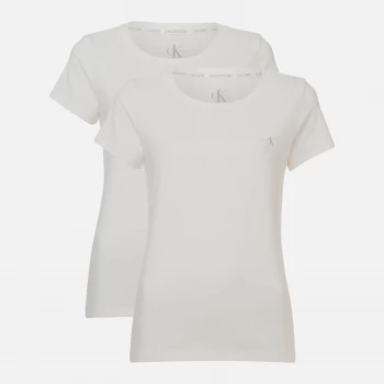 Calvin Klein Womens 2 Pack Crew Neck T-Shirts - White - M