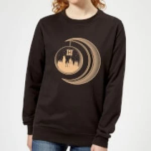 Harry Potter Globe Moon Womens Sweatshirt - Black - 5XL