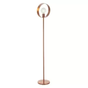 Floor Lamp Light - Brushed Copper Plate - 40W E27 - Complete Standing Lamp