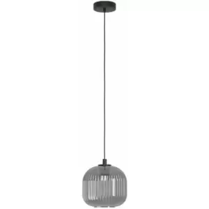 Pendant Light Black Shade Black Transparent Glass Vaporized Bulb E27 1x40W