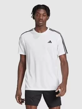 adidas Performance Train Essentials 3-Stripes Training T-Shirt - White, Size XS, Men