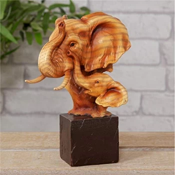 Naturecraft Wood Effect Resin Figurine - Elephants