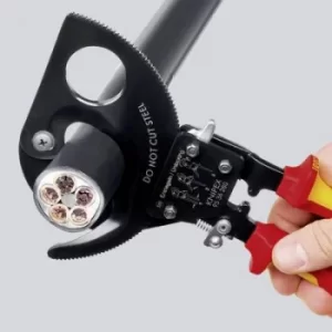 Knipex 95 36 250 Ratcheting cable cutter Suitable for (cable stripping) Single/multi-core aluminium and copper cables 32mm 240 mm²