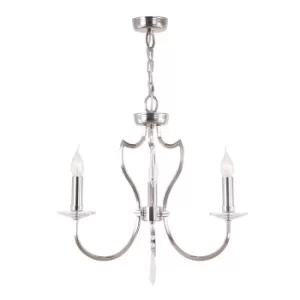 Pimlico Chandelier 3 Light Polished Nickel Finish, E14