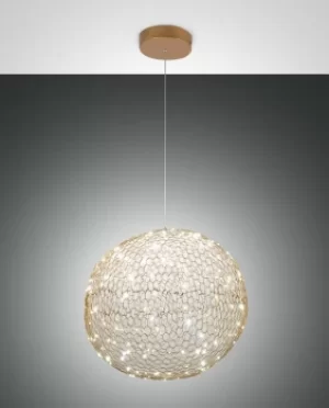 Sumter LED Spherical Pendant Ceiling Light Gold Matt Glass