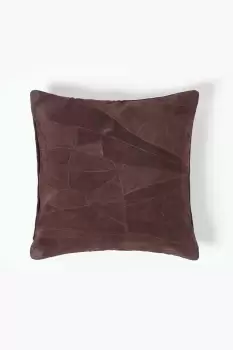 Real Leather Suede Cushion with Feather Filling