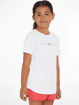 Tommy Hilfiger Girls Essential T-Shirt and Shorts Set - Desert Sky, Navy, Size Age: 12 Years, Women