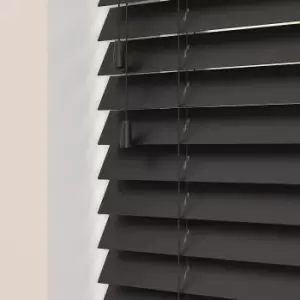 Wooden Venetian Blinds With Strings Ink Black