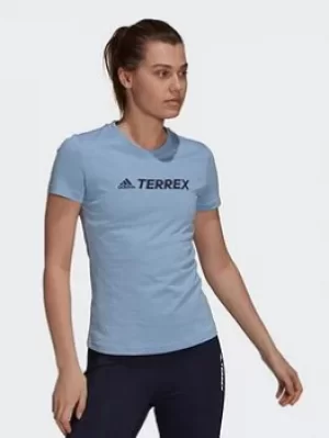 adidas Terrex Classic Logo T-Shirt, Navy, Size L, Women