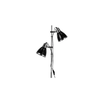 Ideal Lux Elvis - 2 Light Adjustable Floor Lamp Chrome, Black, E27