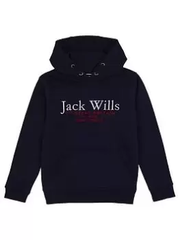 Jack Wills Boys Script Hoodie - Navy, Size 14-15 Years