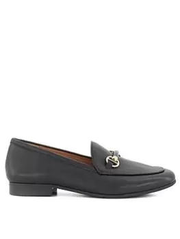 Dune London Wide Fit Grandeur Loafer, Black, Size 4, Women