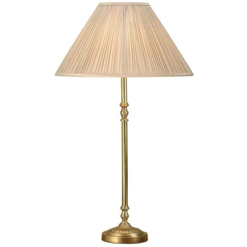 Interiors Fitzroy - 1 Light Table Lamp Brass with Beige Shade, B22