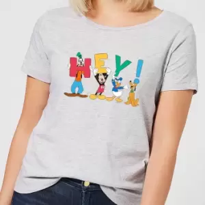 Disney Mickey Mouse Hey! Womens T-Shirt - Grey - XXL - Grey