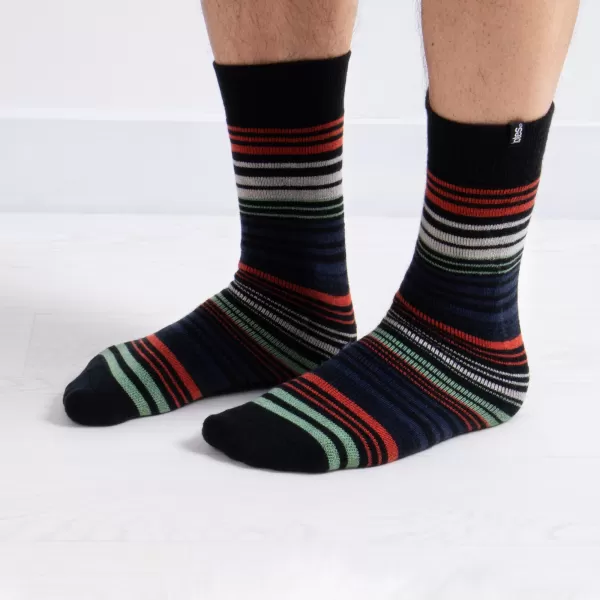 totes Pack of 2 Toasties Original Stripe Slipper Socks MultiColoured