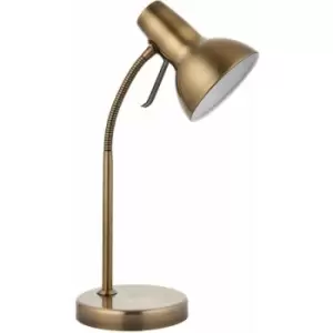 Loops - Adjustable Neck Desk Lamp Antique Brass Industrial Metal Shade Table Work Light