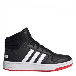 adidas Hoops Mid- High Tops Junior Boys - Black/White