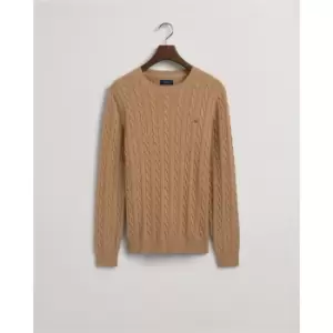 Gant Cotton Cable Knit Crew Jumper - Beige