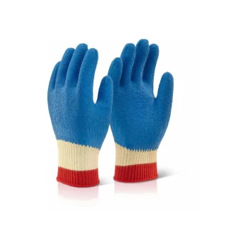 REINFORCED LATEX GLOVES F/C MEDIUM - Blue - Click