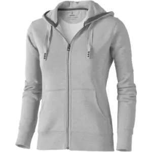 Elevate Womens/Ladies Arora Hooded Full Zip Sweater (L) (Grey Melange)