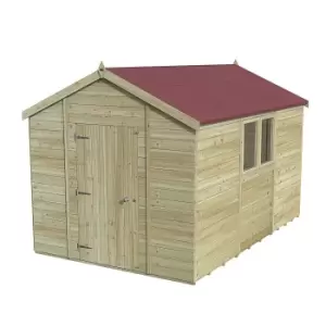 Forest Garden Timberdale 12X8 Apex Pressure Treated Tongue & Groove Solid Wood Shed With Floor (Base Included) - Assembly Service Included