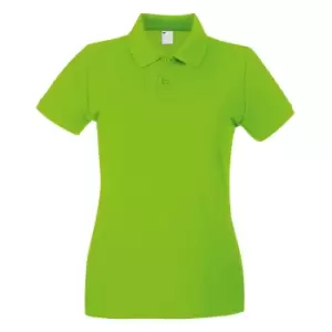 Womens/Ladies Fitted Short Sleeve Casual Polo Shirt (X Small) (Lime Green)