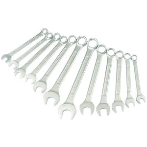 Wickes Chrome Plated Combination Assorted Spanner Set - Pack of 12