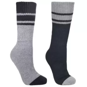 Trespass Mens Hitched Two Tone Anti Blister Hiking Boot Socks (2 Pairs) (7/11 UK) (Black/Grey Marl)