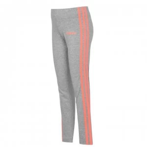 adidas adidas Girls Essentials 3-Stripes Leggings - MedGrey/Coral