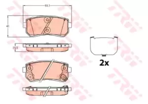 TRW Brake pad set HYUNDAI,KIA GDB3636 58302D7A00,58302D7A00