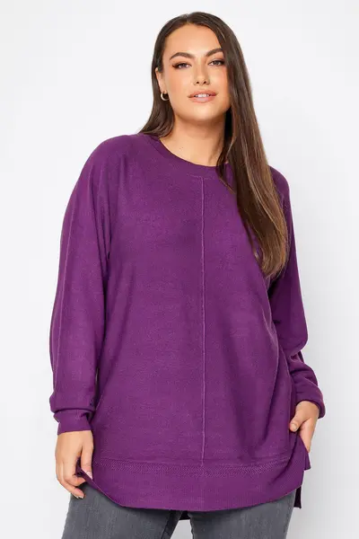 Yours Long Sleeve Jumper Purple