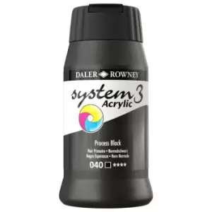 Daler Rowney System 3 Original Acrylic Paint 500ml Process Black