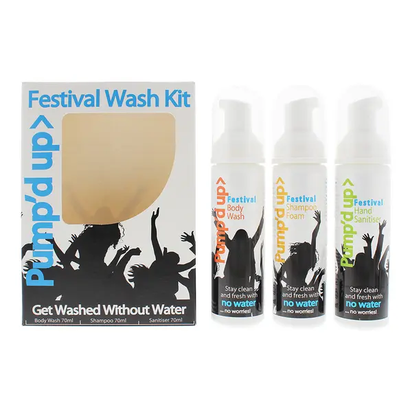 Pump'd Up Festival Wash Kit 3 Pieces Gift Set : Body Wash 70ml - Shampoo 70ml -