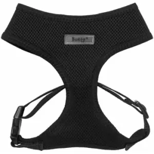 Bunty Soft Comfortable Mesh Breathable Fabric Dog Puppy Pet Adjustable Harness - Black - Medium