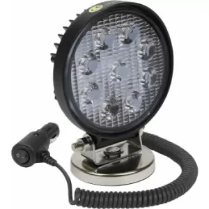 Loops - Waterproof Work Light & Magnetic Base -27W smd LED - 115mm Round Flash Torch