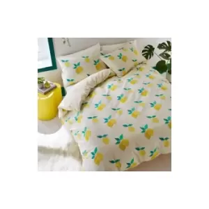 Sassy B Lemon Zest Single Duvet Cover Bedding Bed Set Yellow Reversible - Yellow