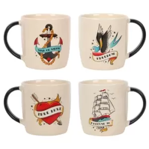 Set of 4 Tattoo Parlour Mugs