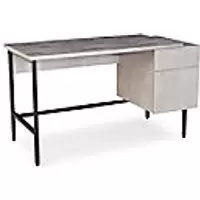 Rectangular Home Workstation Weathered Grey Wood Black Delphi 1360 x 600 x 760mm