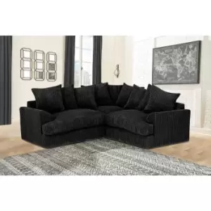 Florexa Modern Jumbo Cord Corner Sofa - Black - Black