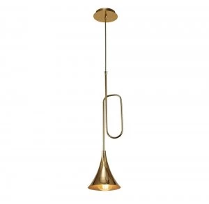 Ceiling Pendant 1 Light E27, Gold