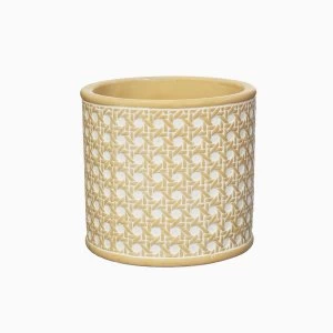 Sass & Belle Rattan Weave Concrete Planter