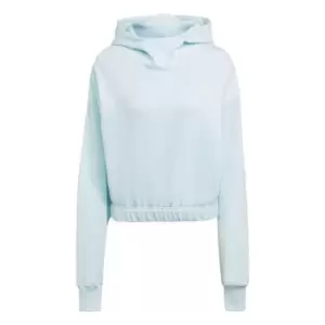 adidas Studio Lounge Cropped Hoodie Womens - Blue