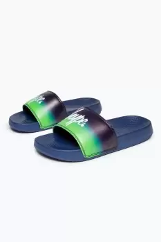 HYPE KIDS UNISEX GREEN LIME FADE SCRIPT SLIDERS