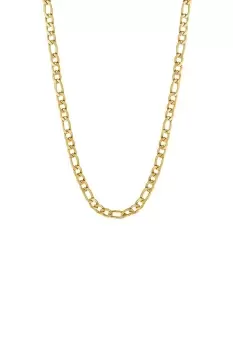 Yellow Gold Plated Stainless Steel Figaro Link Chain Necklace