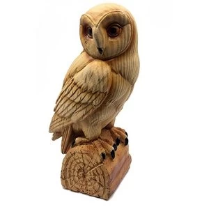 Naturecraft Wood Effect Resin Figurine - Owl on Log